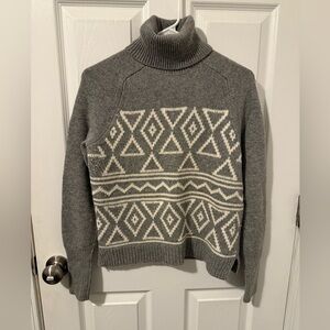 J Crew Sweater Turtleneck Aztec Wool Cashmere X-Small